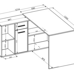 Íróasztal Sarokíróasztal ELISEO - Sonoma