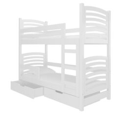 Gyerekágy Kétszemélyes emeletes ágy matracokkal OSUNA - Fehér Fehér