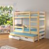 Gyerekágy Háromszemélyes emeletes ágy matracokkal KARLO - Fenyő Háromszemélyes emeletes ágy matracokkal KARLO