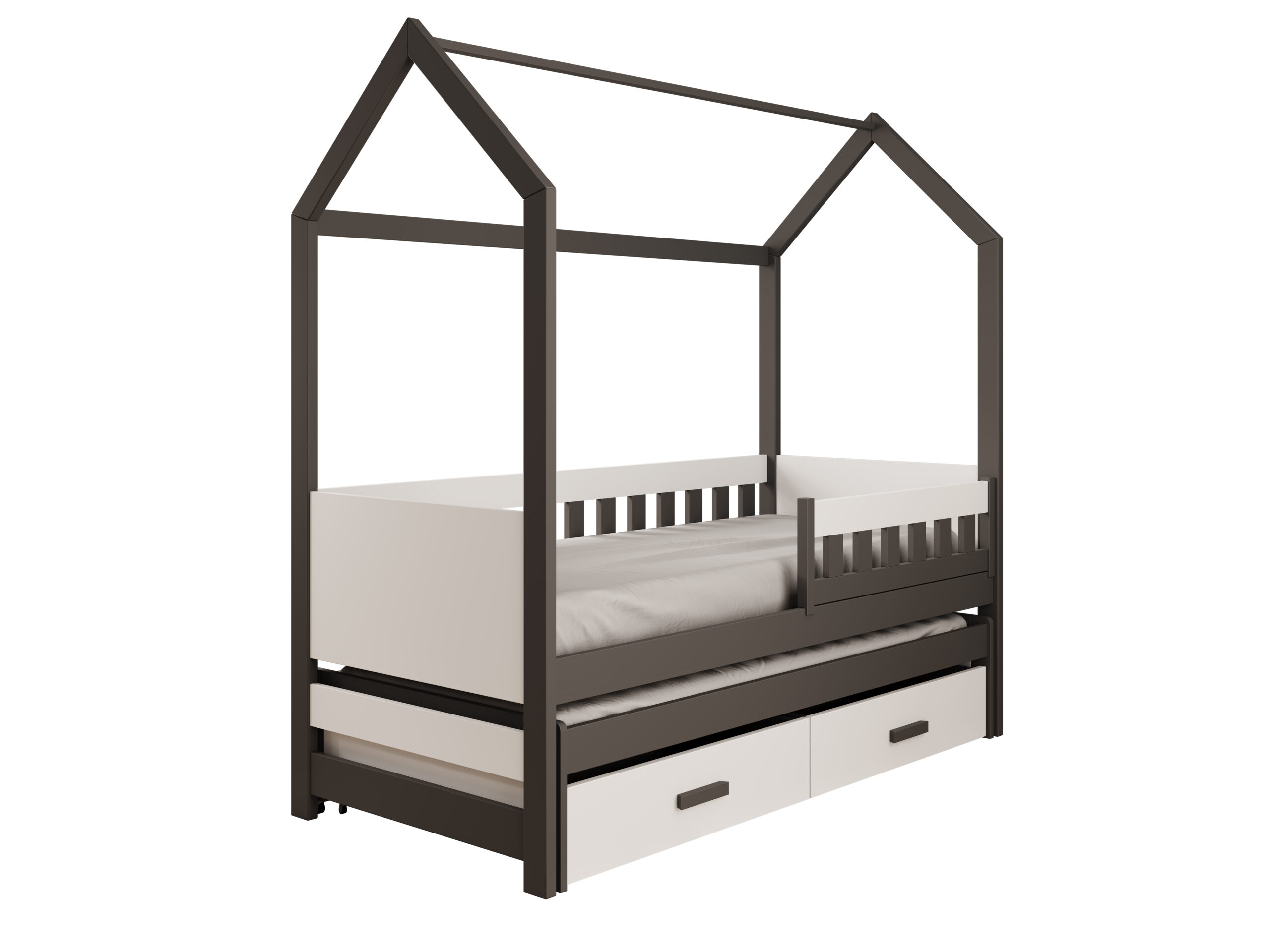 Gyermekágy Jaspis házikó ágy matraccal - Graphit Jaspis házikó ágy matraccal