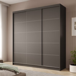 Tolóajtós gardrób Greta tolóajtós szekrény 200 - Fekete Fekete