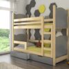 Gyerekágy Kétszemélyes emeletes ágy matracokkal MARABA - Fenyő Kétszemélyes emeletes ágy matracokkal MARABA