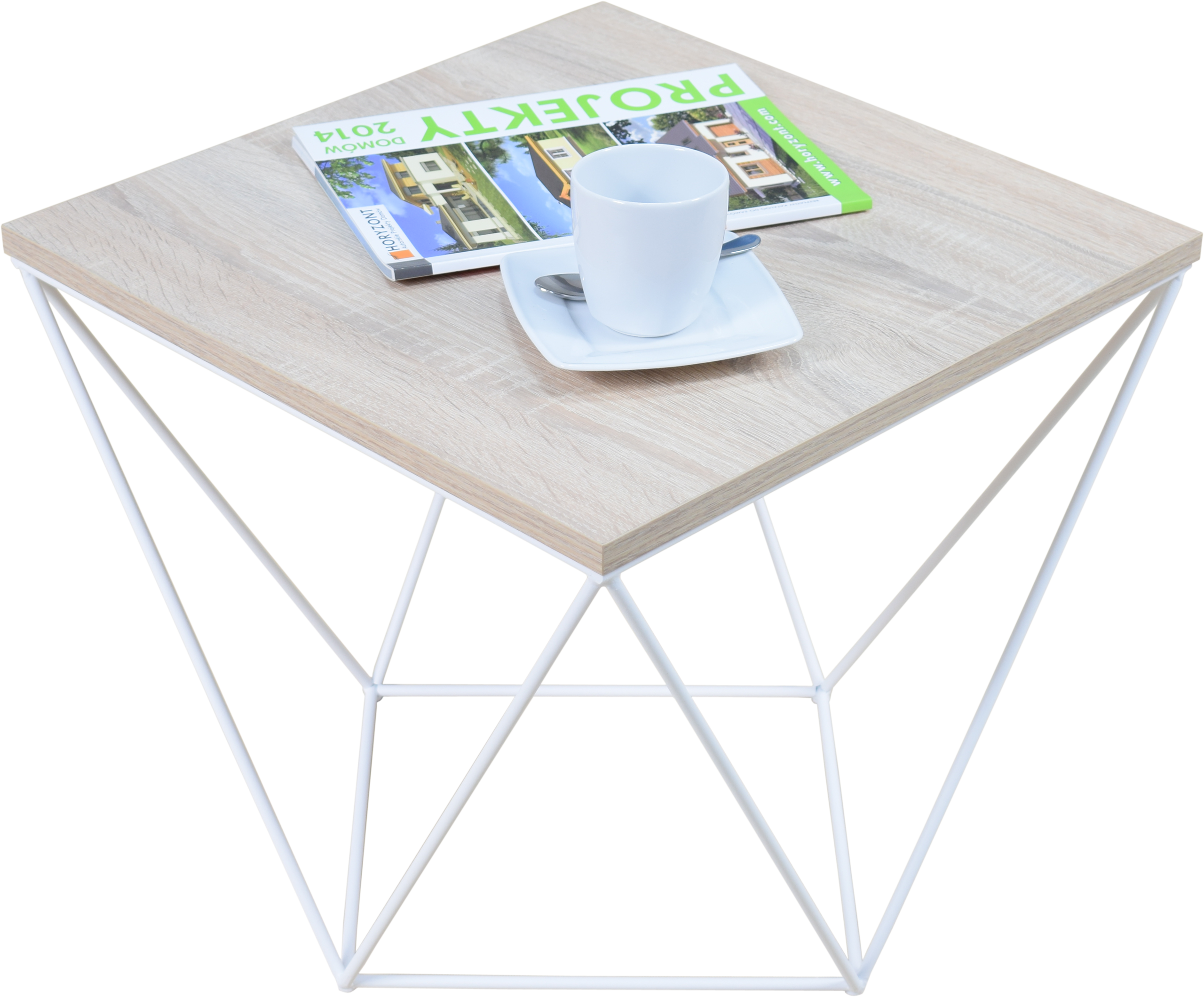 DIANA 50x50 dohányzóasztal - Fehér Fehér