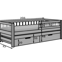 Ifjúsági ágy Gyerekágy Orio - Fehér