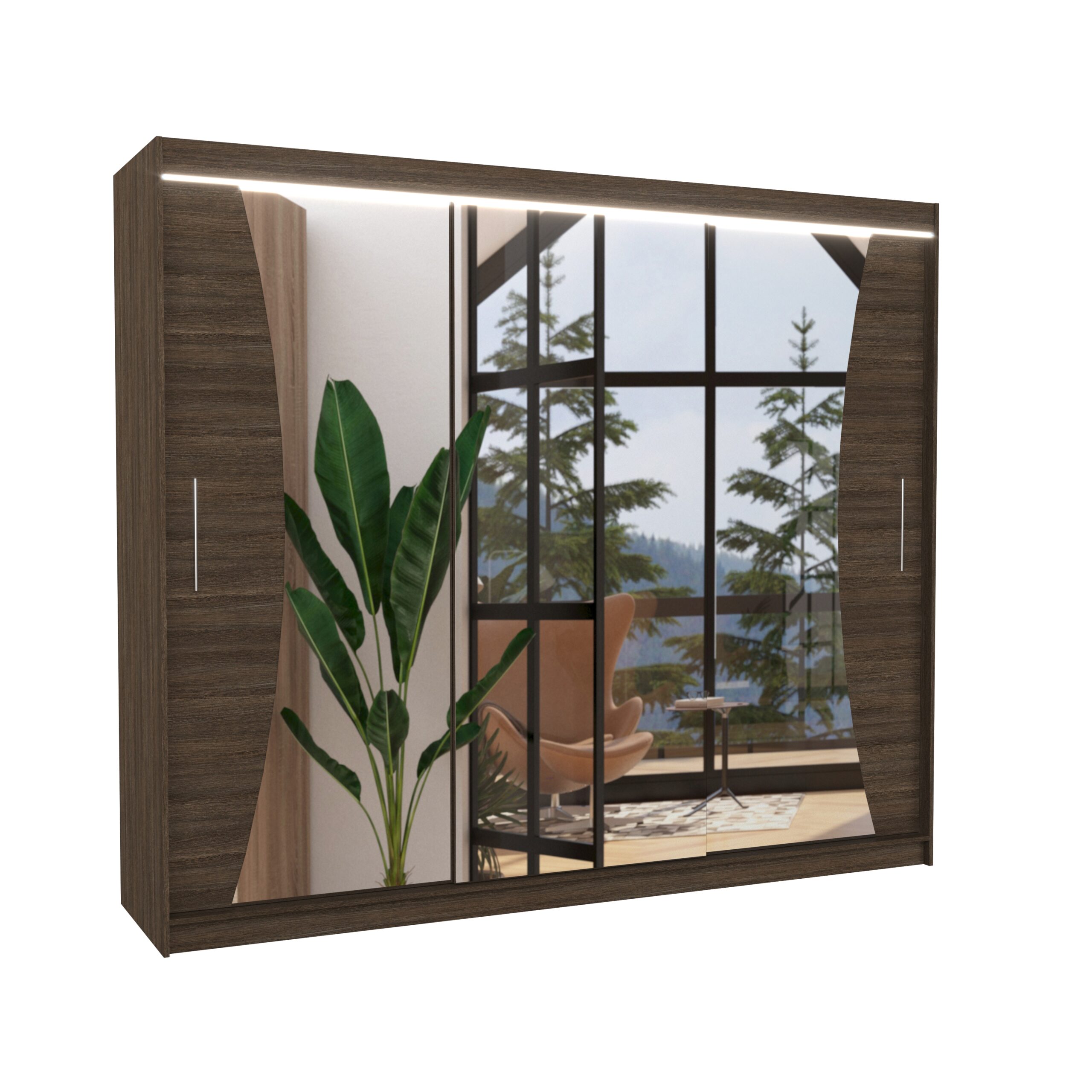 Tolóajtós gardrób LED tükrös tolóajtós szekrény DIEGO 250 - Csoki Csoki