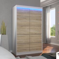 LED világítással ellátott tolóajtós szekrény BENISSO 120