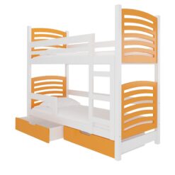 Gyerekágy Kétszemélyes emeletes ágy matracokkal OSUNA - Fehér Fehér