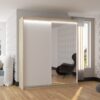 Tolóajtós gardrób Tolóajtós szekrény tükörrel és LED világítással VIKI 180 - Sonoma Tolóajtós szekrény tükörrel és LED világítással VIKI 180