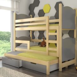 Háromszemélyes emeletes ágy matracokkal LETICIA