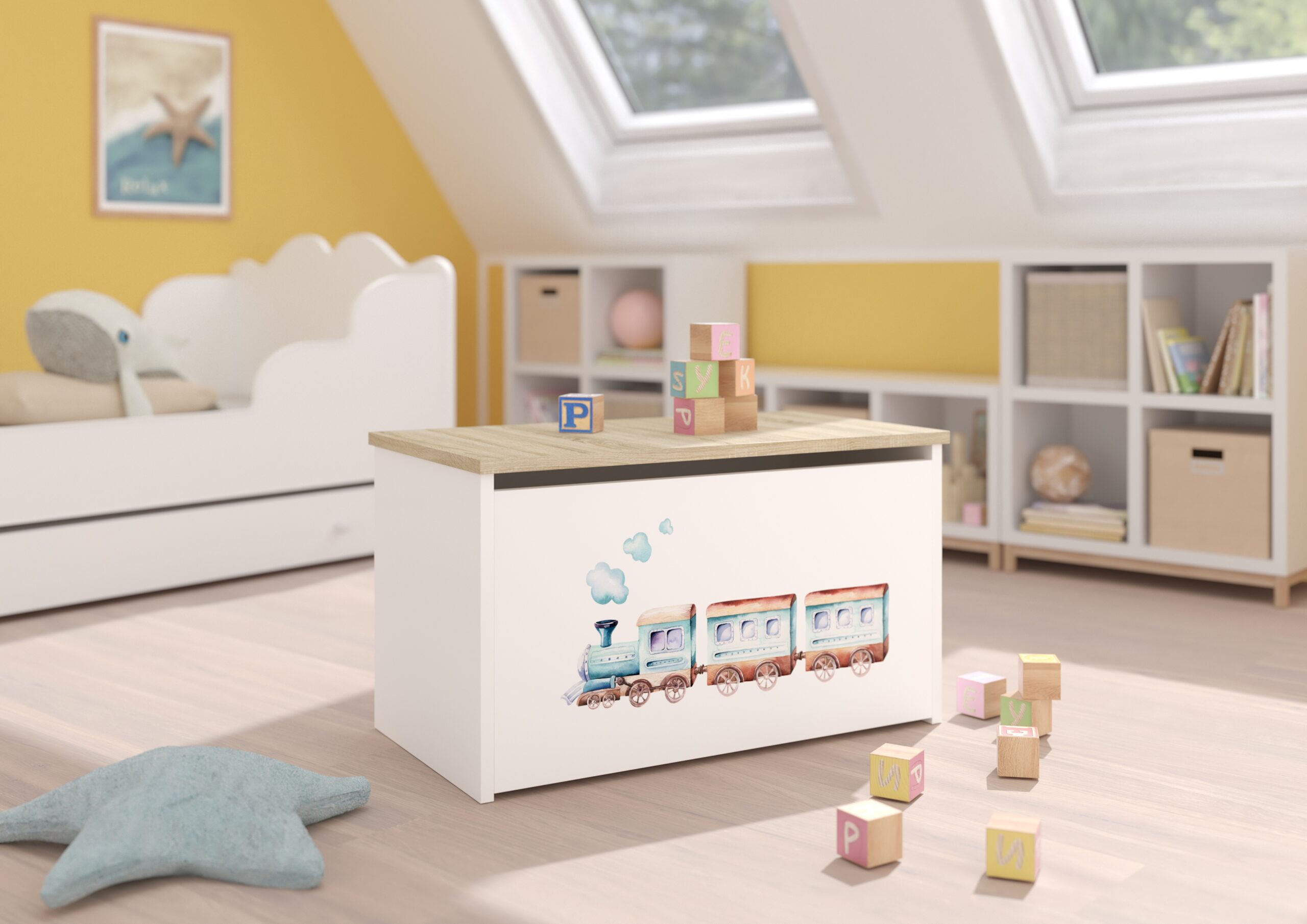 Játék láda DARIA játéktároló láda - Fehér DARIA játéktároló láda