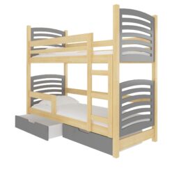 Gyerekágy Kétszemélyes emeletes ágy matracokkal OSUNA - Fenyő Fenyő
