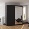 Tolóajtós gardrób Tükrös tolóajtós szekrény VIKI 180 - Fekete Üveges tolóajtós szekrény VIKI 180