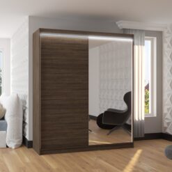 Tolóajtós szekrény tükörrel és LED világítással VIKI 180