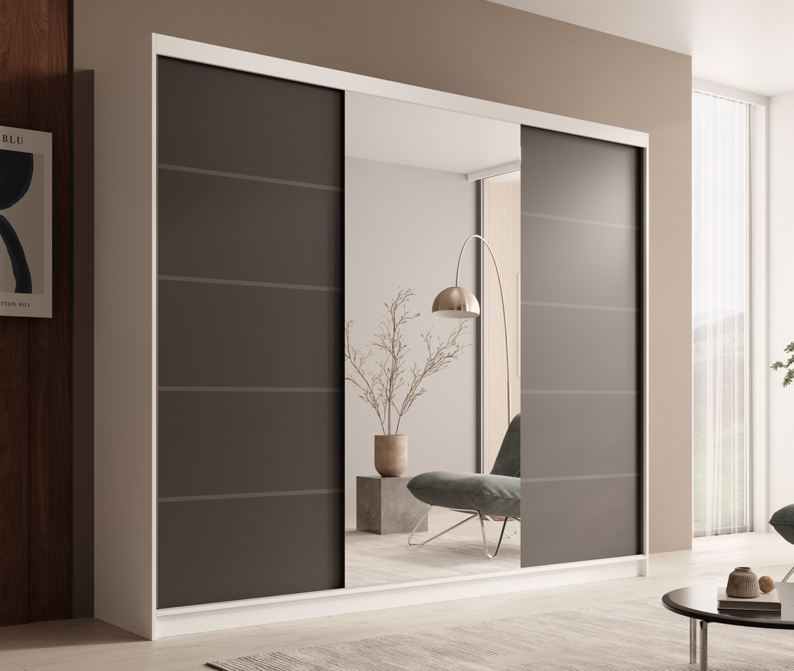 Tolóajtós gardrób Tolóajtós szekrény Etna 250 - Fehér Fehér