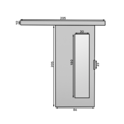 Falra szerelhető tolóajtó MALTA 86 - Fekete