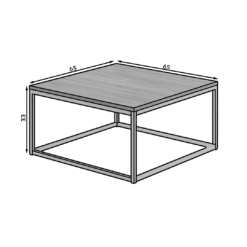 BELTEN 65x65 dohányzóasztal - Fekete