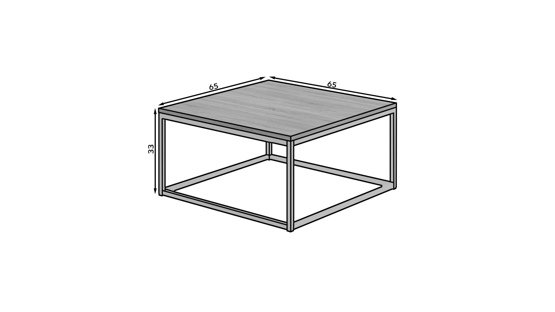 BELTEN 65x65 dohányzóasztal - Fekete BELTEN 65x65 dohányzóasztal - Fekete - Image 3