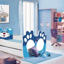Ágy matraccal és fiókkal BEAR BLUE 160x80
