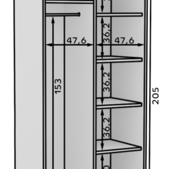 Tolóajtós gardrób DELIA 100 tolószekrény - Fekete