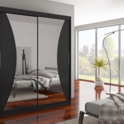 Tolóajtós gardrób Tolóajtós szekrény CHARLOTTE 180 - Fekete Fekete