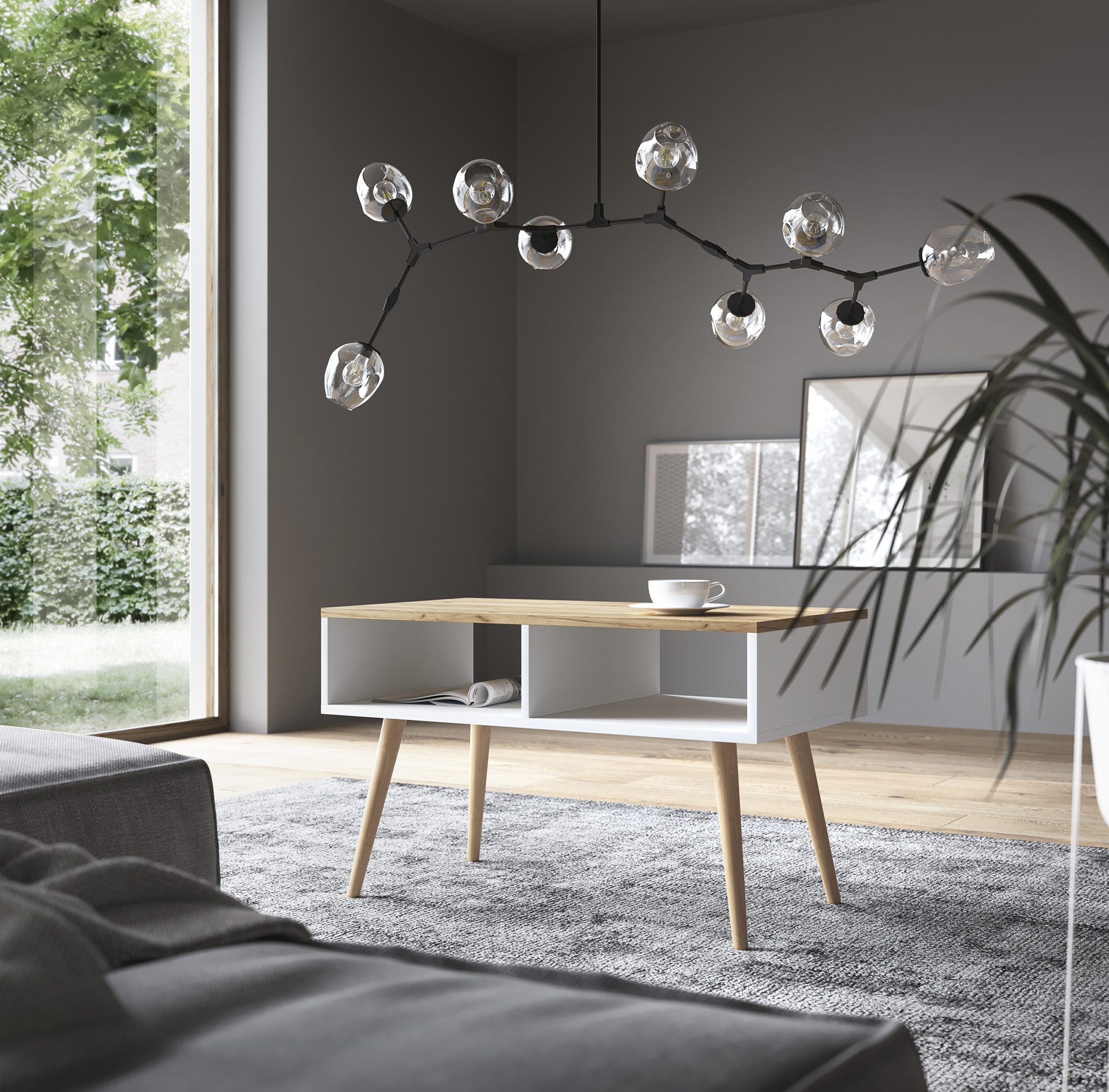 SANA 90x50 dohányzóasztal - Fehér SANA 90x50 kávészünetasztal