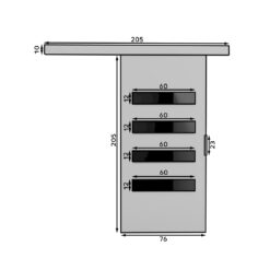 Fali tolóajtó FORLI 76 - Szürke