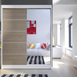 Tolóajtós gardrób Tolóajtós szekrény LIMBO 150 - Fehér Fehér