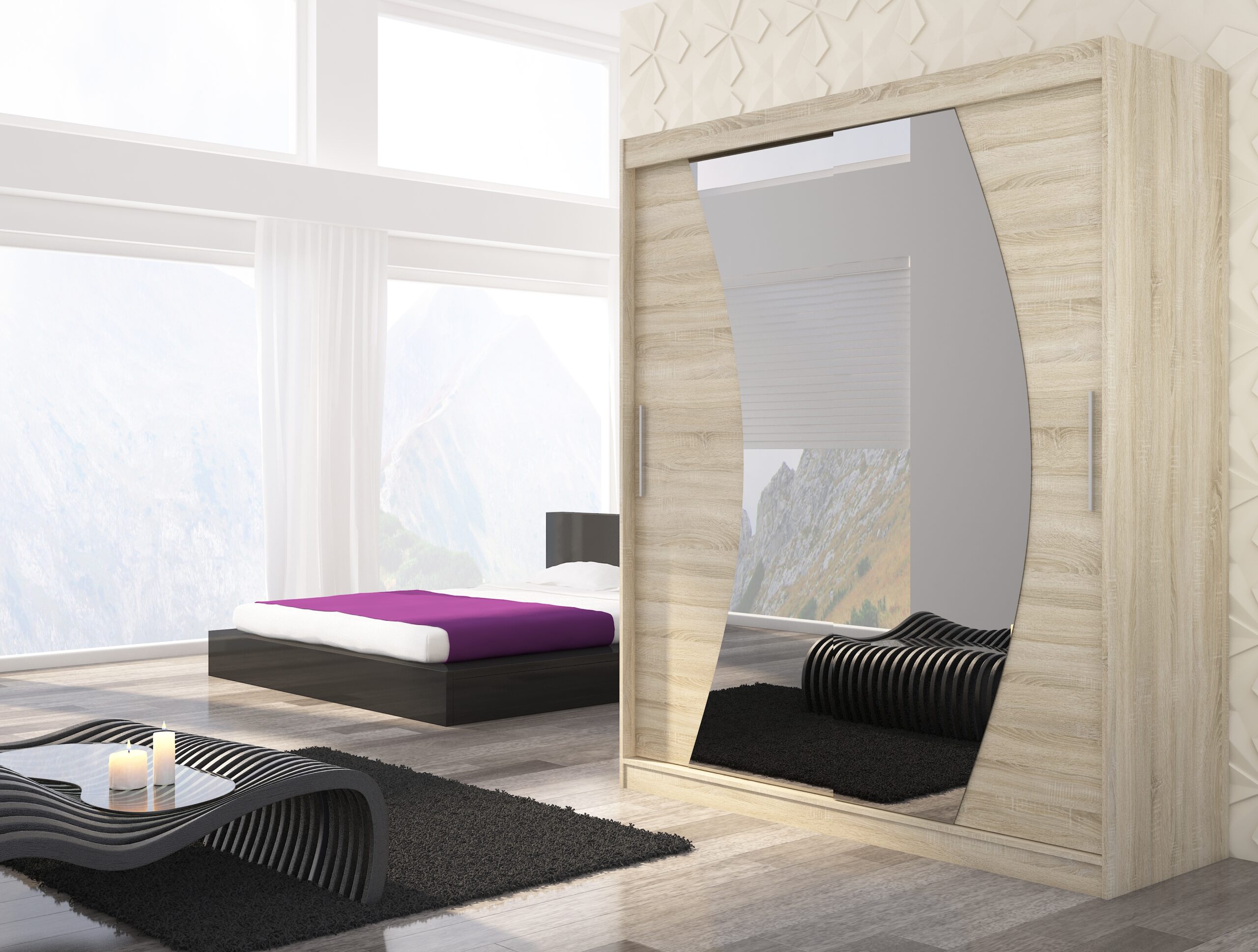 Tolóajtós gardrób Tolóajtós szekrény DOLORES 180 - Sonoma Sonoma