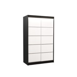 Tolóajtós gardrób LED világítással ellátott tolóajtós szekrény BENISSO 120 - Fekete Fekete