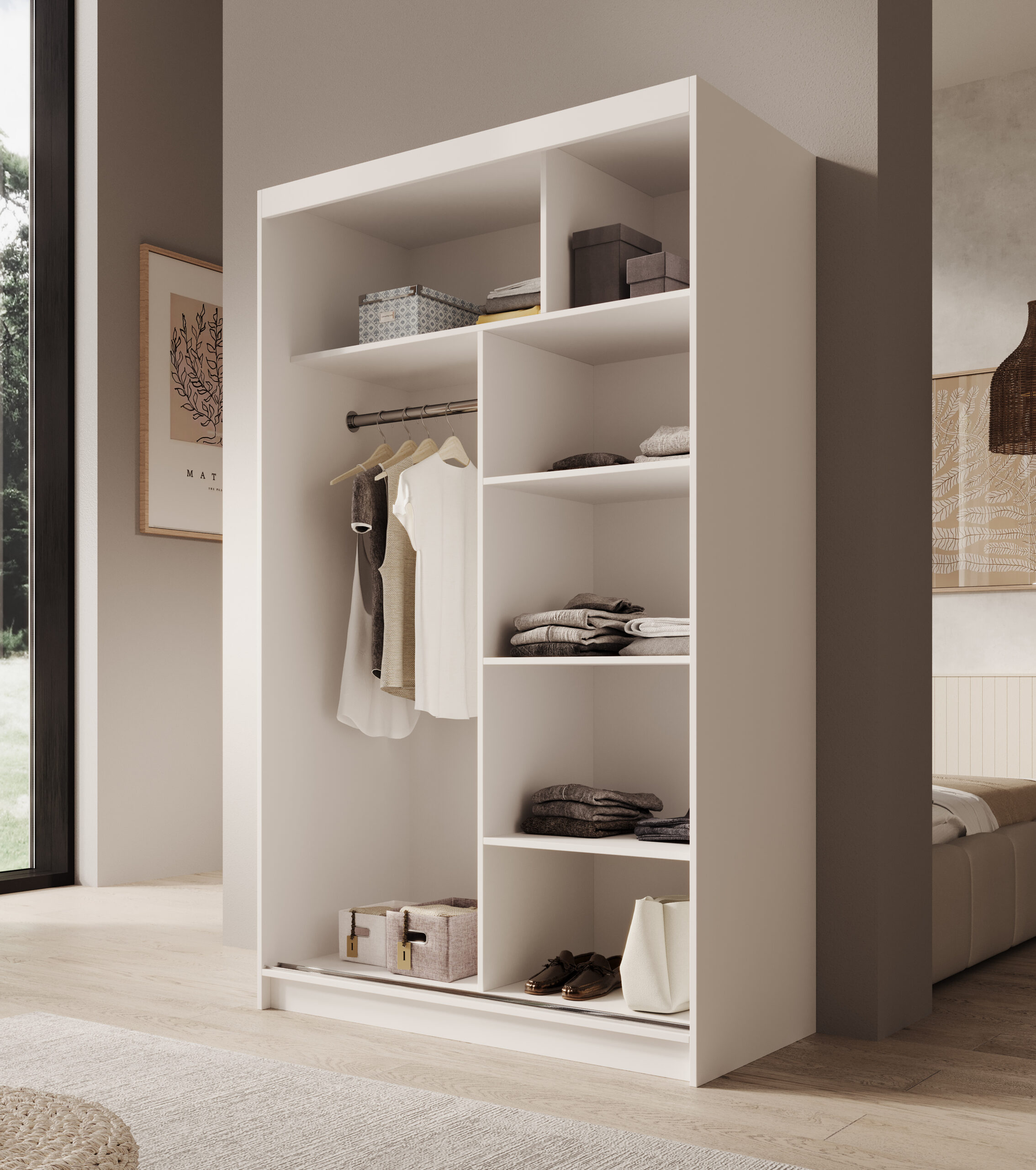 Tolóajtós gardrób Tolóajtós szekrény Castello 120 - Fehér Tolóajtós gardrób Tolóajtós szekrény Castello 120 - Fehér - Image 3