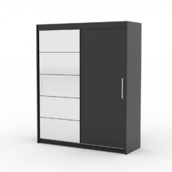 Tolóajtós gardrób Tolóajtós szekrény tükörrel ESTI 180 - Fehér Fehér