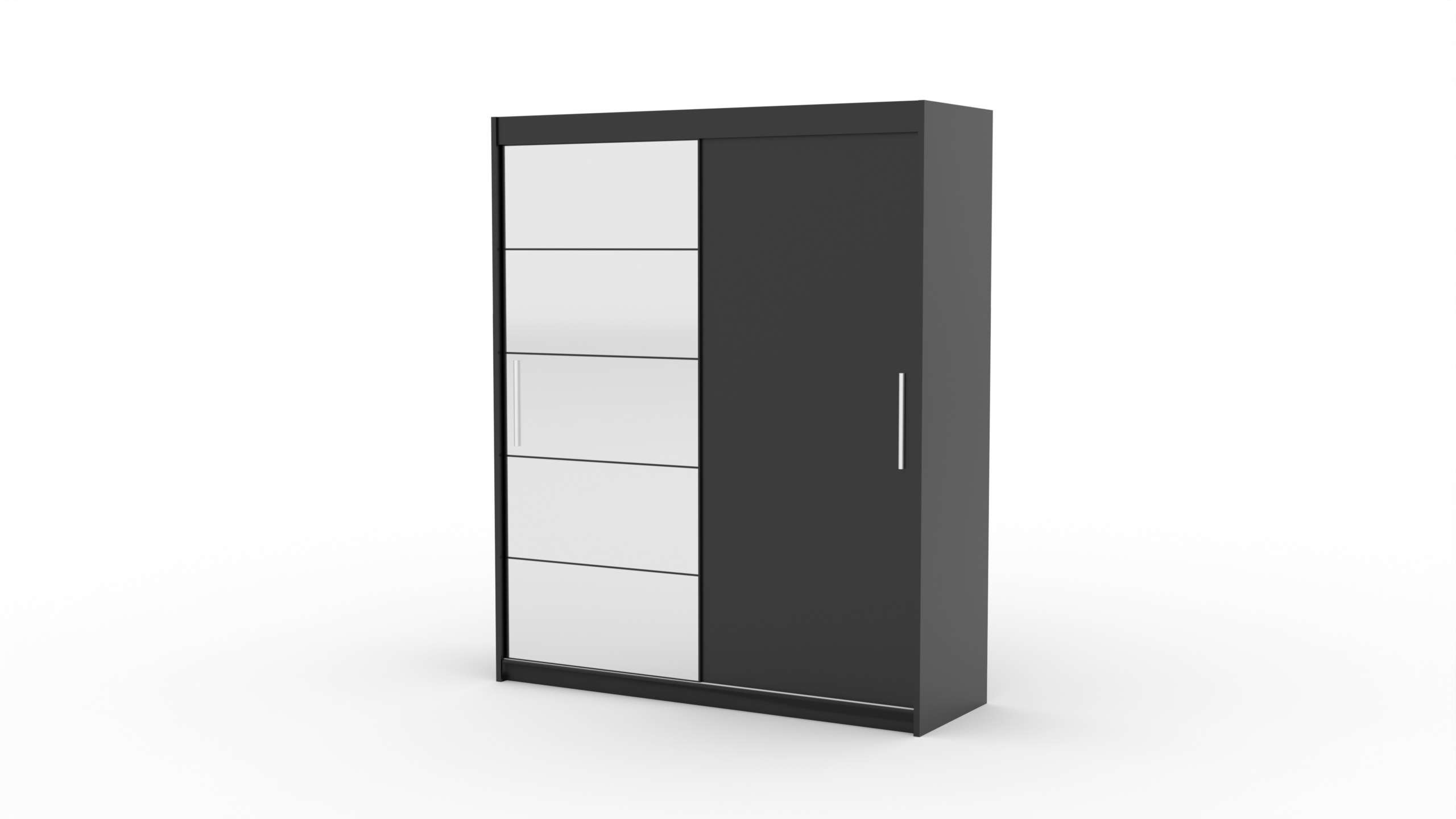 Tolóajtós gardrób Tolóajtós szekrény tükörrel ESTI 180 - Fehér Fehér