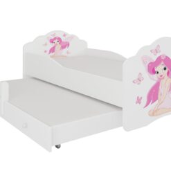 Gyerekágy Kétszemélyes ágy matracokkal CASIMO II GIRL WITH WINGS 160x80 - Fehér Fehér