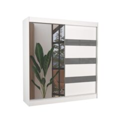 Tolóajtós gardrób Tolóajtós szekrény tükörrel és lacobellel TOURA 200 - White White