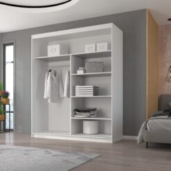 Tolóajtós gardrób Tolóajtós szekrény tükörrel ESTI 180 - Fekete