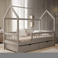 Gyermekágy Galicja házikó ágy matraccal - Szürke Szürke