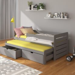 Dupla ágy korláttal és matracokkal TOMI 200x90