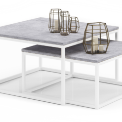 KAMA 2 az 1-ben dohányzóasztal - Fehér Fehér