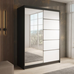 Tolóajtós gardrób Tolóajtós szekrény Cardi 150 - Fekete Fekete