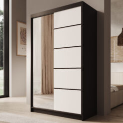 Tolóajtós gardrób Tolóajtós szekrény Castello 120 - Fekete Fekete