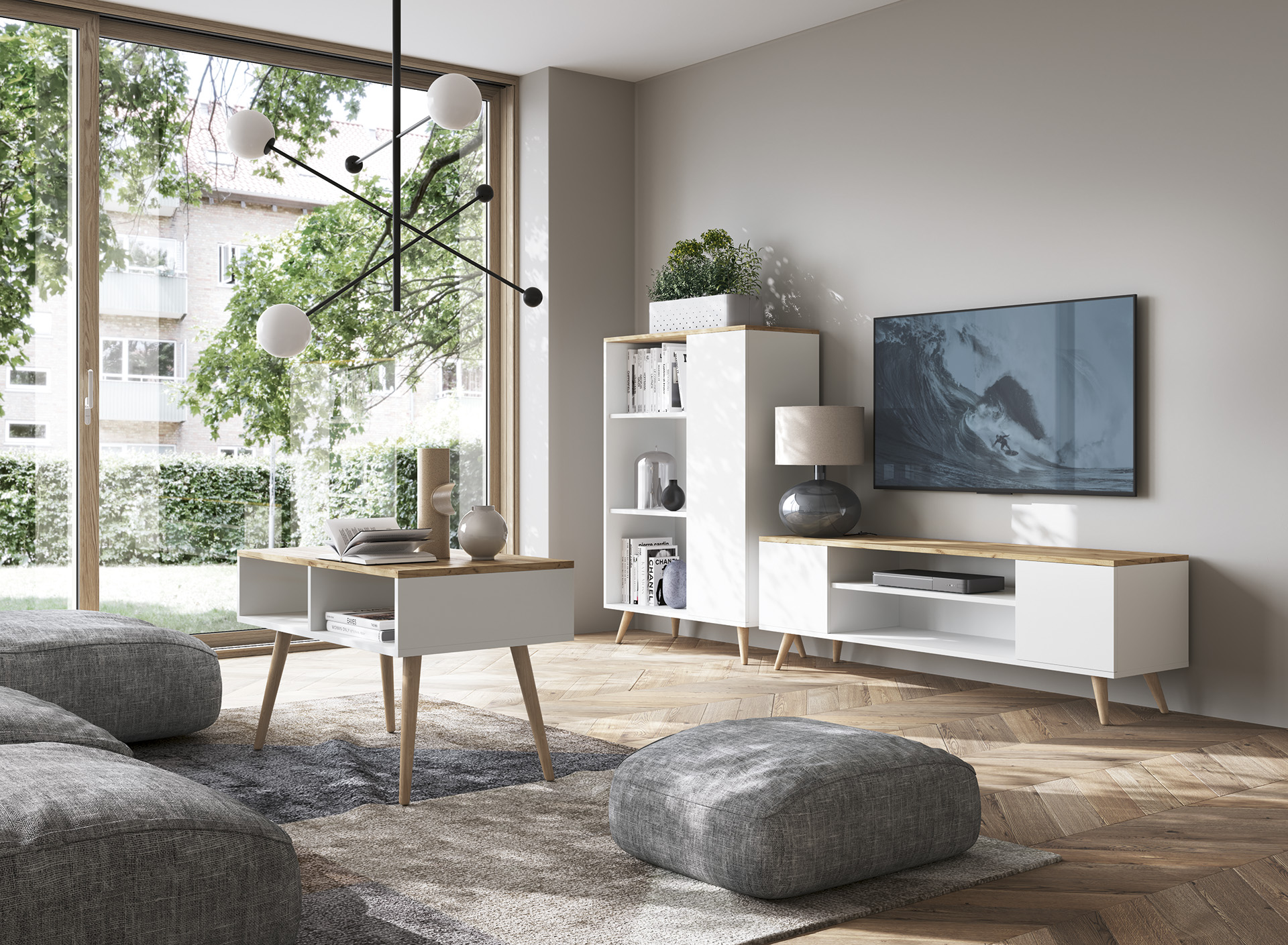 TV szekrény PETRA TV-állvány - Fehér TV szekrény PETRA TV-állvány - Fehér - Image 4