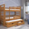 Emeletes ágy Háromszintes emeletes ágy HIPPO 200x90 - éger Háromszintes emeletes ágy HIPPO 200x90