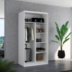 Tolóajtós gardrób Biztonsági tükrös tolóajtós szekrény ORLANDO 100 - Sonoma