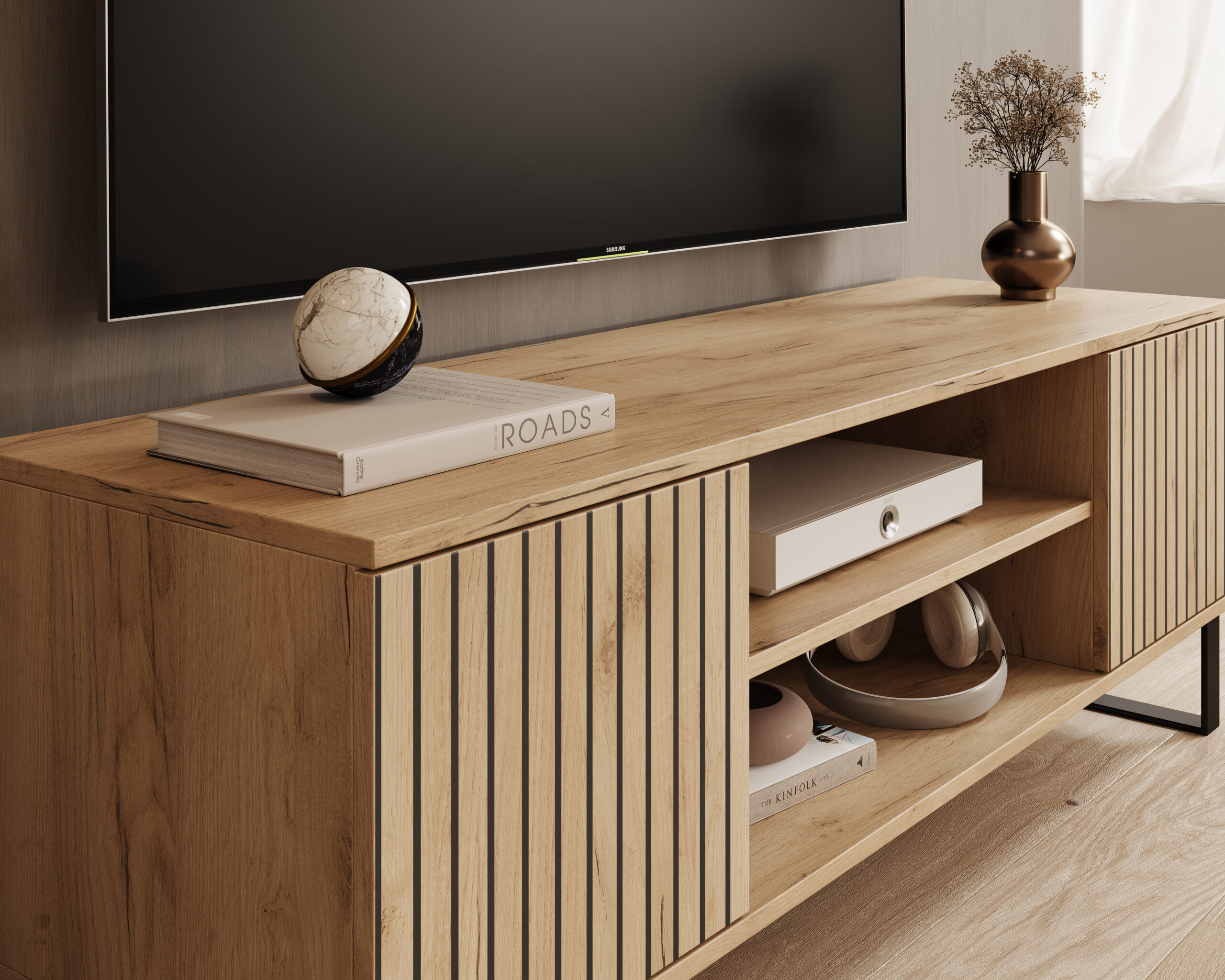 TV szekrény RTV szekrény Lorello 135 cm - Craft tölgy TV szekrény RTV szekrény Lorello 135 cm - Craft tölgy - Image 4
