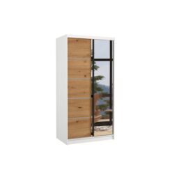 Tolóajtós gardrób Biztonsági tükrös tolóajtós szekrény ORLANDO 100 - Fehér Fehér