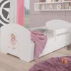 Gyerekágy Ágy matraccal, korláttal és fiókkal PEPE GIRL WITH WINGS 160x80 - Fehér Ágy matraccal