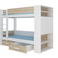 Emeletes ágy GARET emeletes dupla ágy matraccal 180x80 - Fehér Fehér