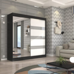 Tolóajtós szekrény tükörrel és lacobellel TOURA 200