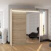 Tolóajtós gardrób Tolóajtós szekrény tükörrel és LED világítással VIKI 180 - Sonoma Tolóajtós szekrény tükörrel és LED világítással VIKI 180
