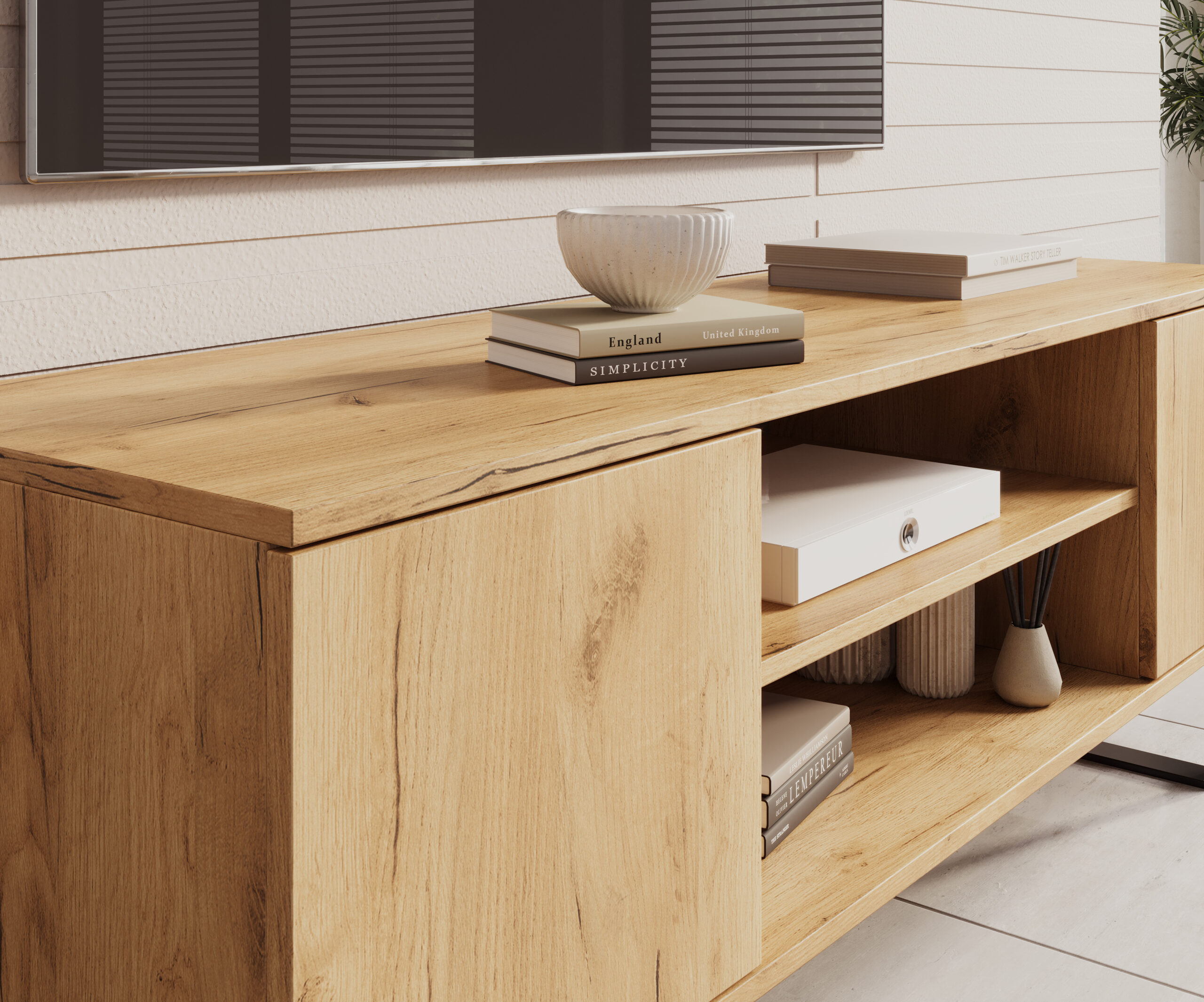 TV szekrény RTV szekrény Lofter 135 cm - Craft tölgy TV szekrény RTV szekrény Lofter 135 cm - Craft tölgy - Image 4